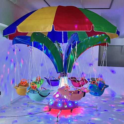 热销夜市摆摊豪华版秋带灯设备飞鱼广场夜市旋转木马游乐千儿童生