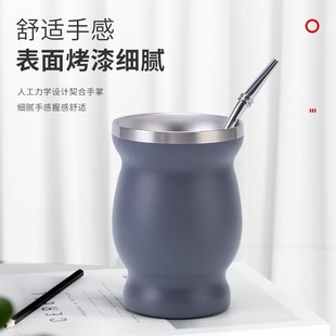 梅西马黛杯8不锈钢南美葫芦形大肚杯双层真空保温杯子批发