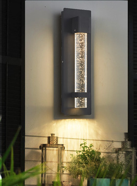 现代简约户外防水壁灯阳台走廊过道大门口庭院外墙lLED水晶壁灯