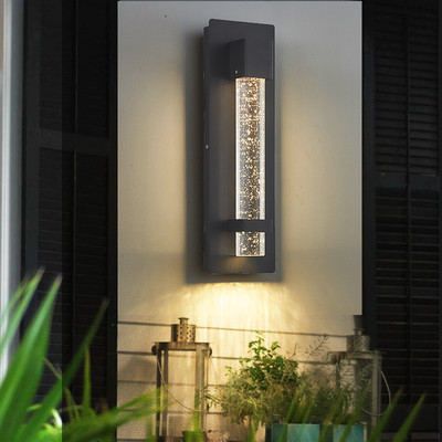 现代简约户外防水壁灯阳台走廊过道大门口庭院外墙lLED水晶壁灯