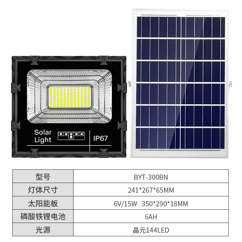 太阳能投光灯led庭院灯光控遥控户外防水泛光灯大功率反光杯高亮