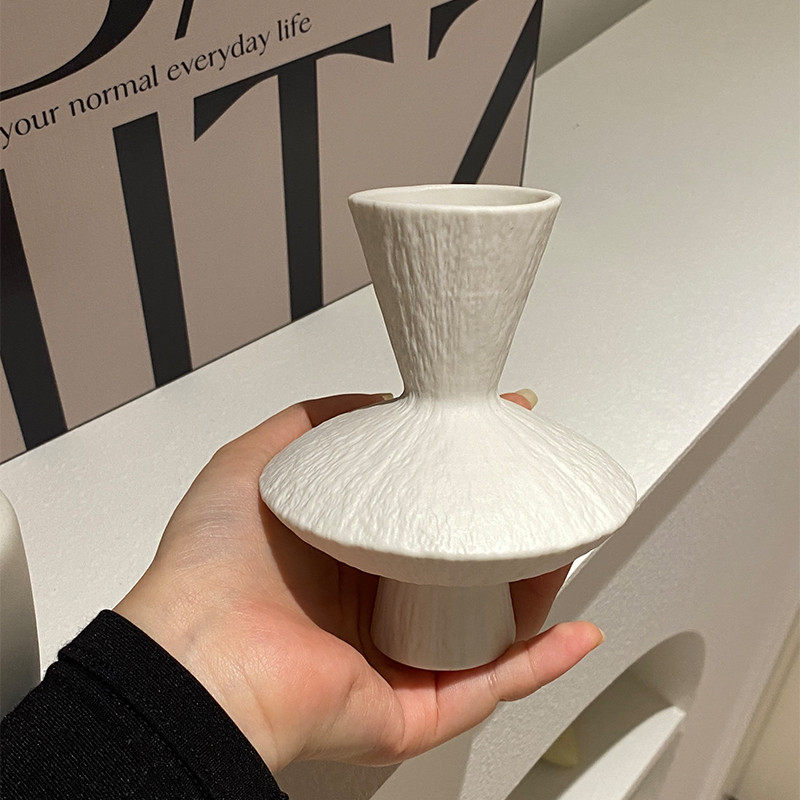 侘寂风迷你花器白色石纹陶瓷插花瓶小号家居民宿软装艺术书房摆件,家居饰品,花瓶,淘宝优惠券,粉丝福利购,淘宝优惠卷