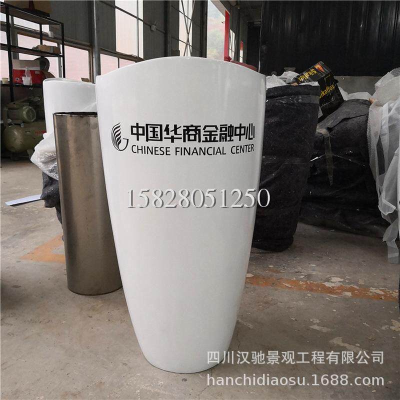 供应乐山现有玻璃钢花缸广场落地式花缸容器
