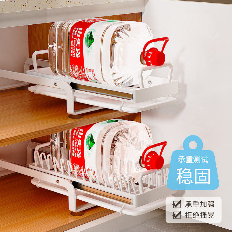 厨房抽拉碗碟收纳架免打孔橱柜碗架拉篮抽屉式碗盘盘子沥水置物架,厨房/烹饪用具,碗架,淘宝优惠券,粉丝福利购,淘宝优惠卷