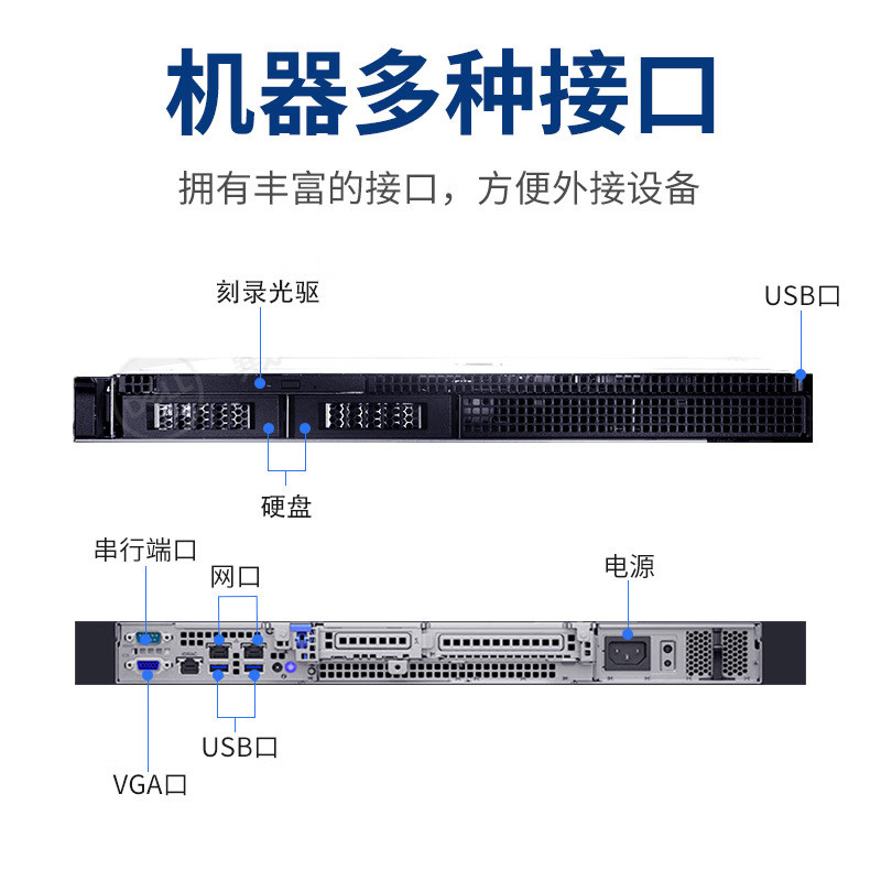 DELL戴尔服务器主机R250机架式单路服务器ERP用友金蝶