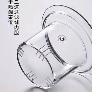 煮茶壶通用配件玻璃杯盖内胆玻璃茶漏过滤带盖烧水壶侧把壶冲茶器