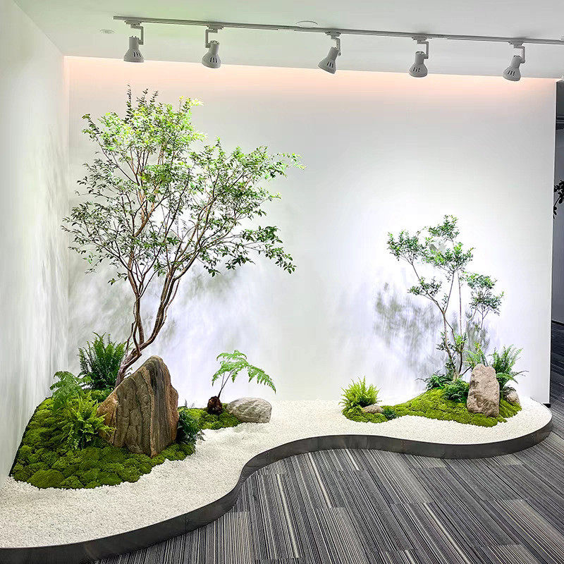 高端南天竹落地仿真假树造景室内简约景观仿生绿植橱窗大型装饰树