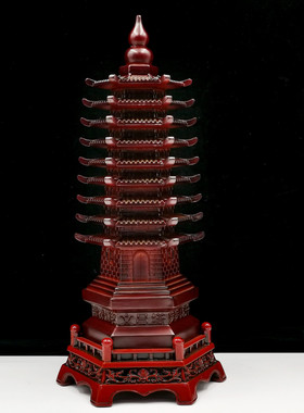 树脂青铜仿木文昌塔摆件九层13十三层书房桌面批发工艺品厂家装饰