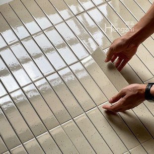 亮光斑点288x198釉面墙面绿色砖手工米色卫生间全瓷砖厨房墙砖