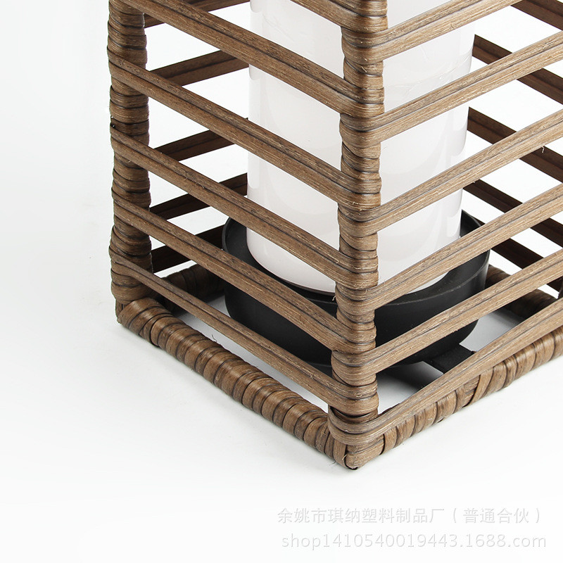 热销16*16*h68cm太阳能藤编仿真led草坪灯工程照明家用藤艺景观灯