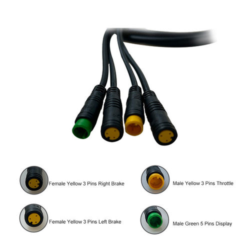 热销八方中置电机bbs01\bbs02hd一拖四防水线1200mm