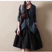 女2025春秋新款 小众设计感七分袖 文艺范休闲