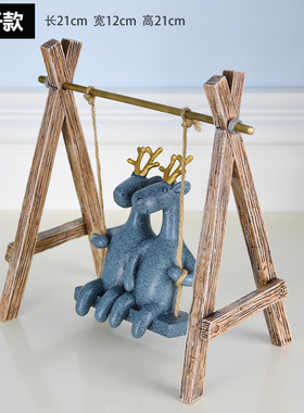 家居情侣鹿摆件客厅电视柜温馨田园摆设现代简约工艺品酒柜装饰品