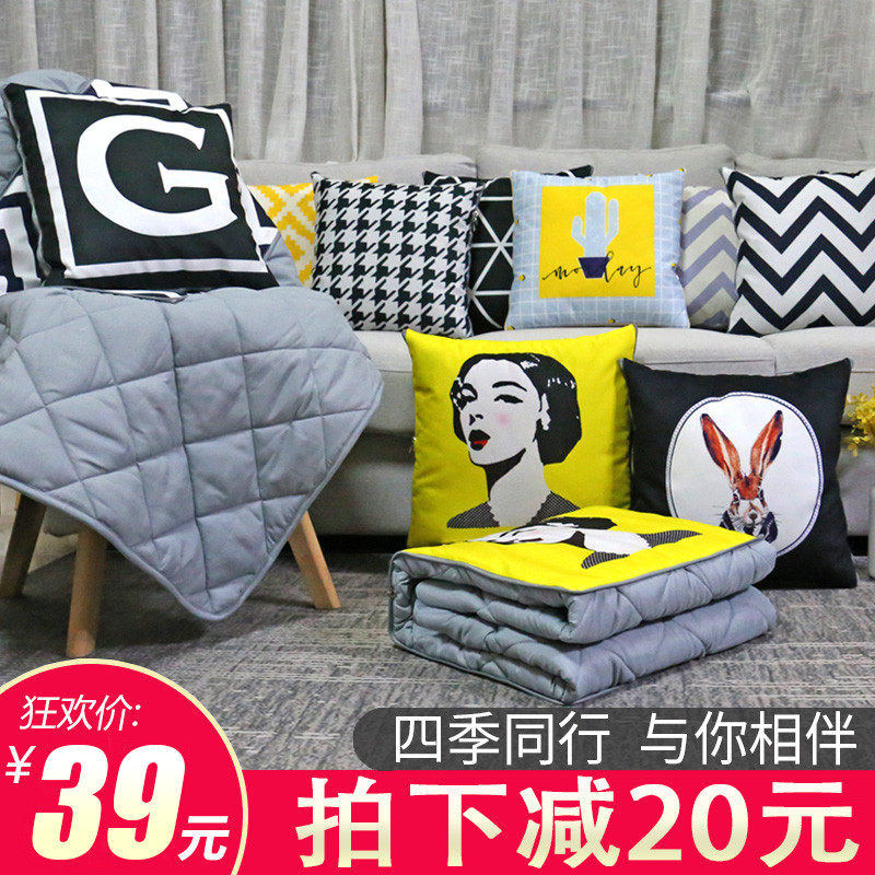 抱枕被子两用毯子二一冬季加厚汽车折叠车用枕头办公室午睡靠枕,居家布艺,抱枕被,淘宝优惠券,粉丝福利购,淘宝优惠卷