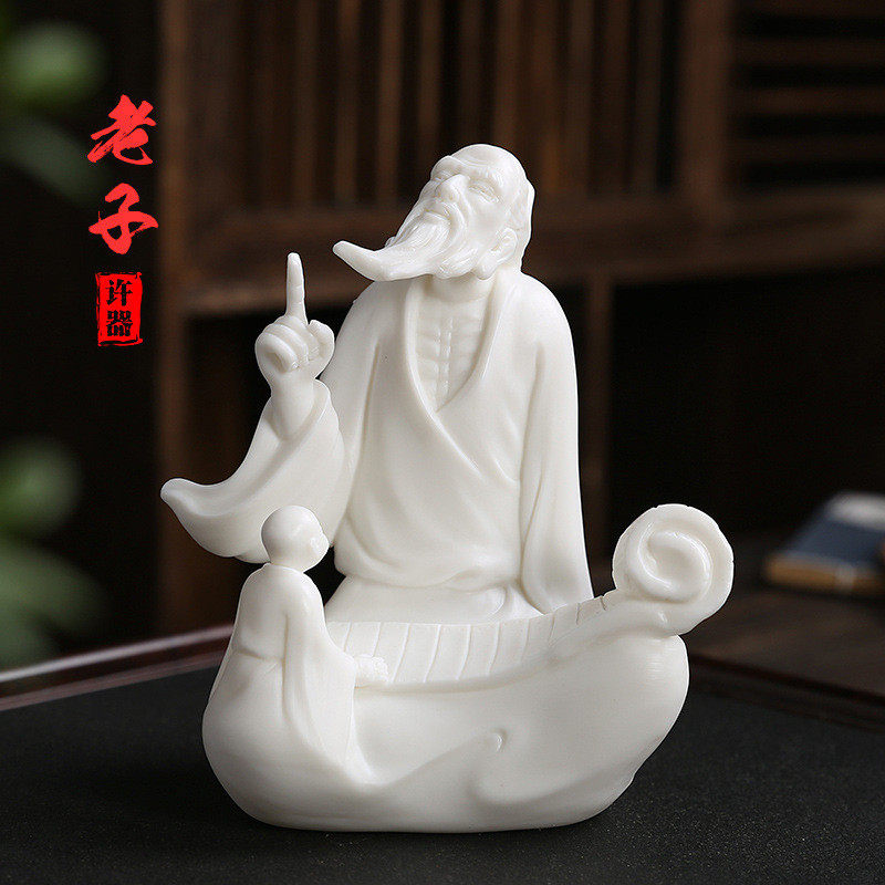 热销陶瓷人物摆件中式家居客厅孔子庄子墨子孟子桌面博古架工艺品