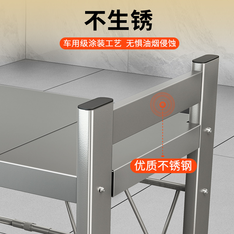 可伸缩厨房微波炉置物架双层台面烤箱电器收纳支架多功能家用马小