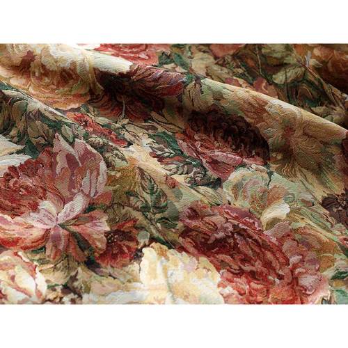 色织油画风大花朵提花布料高精密重工粗纺复古现货鞋服面料箱包