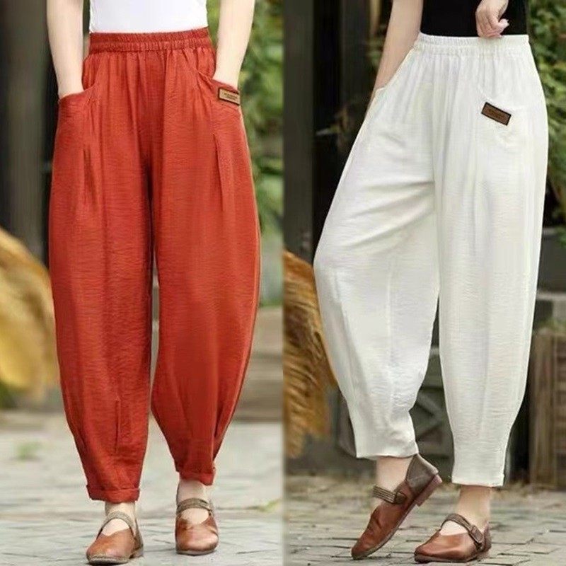 夏季薄款阔版裤女新款时尚宽松大码肥腿九分裤,女装/女士精品,休闲裤,淘宝优惠券,粉丝福利购,淘宝优惠卷
