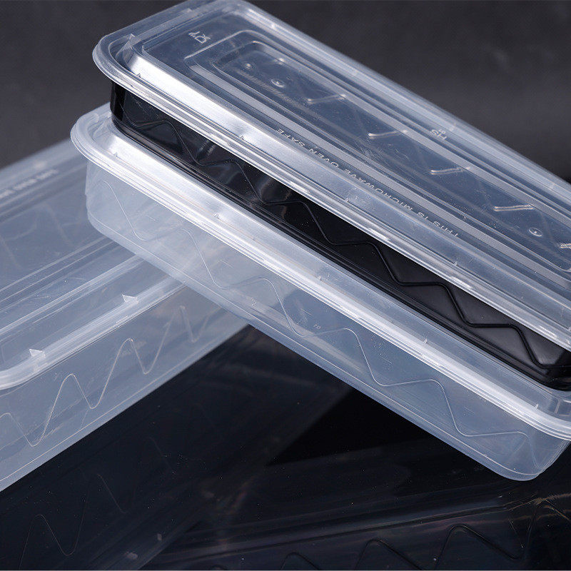 热销一次性长方形打包盒加厚加固pp烤串烤鱼塑料烧烤外卖鱼盒一件