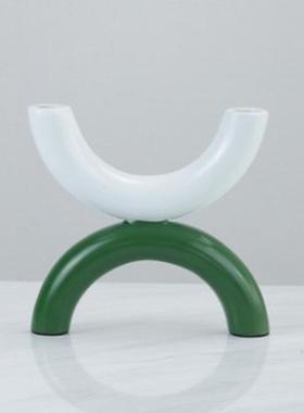 现代简约饰品极简半圆几何拼接摆件花插样板房售楼处软装北欧摆设