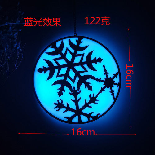 圣诞节批发雪花夜光装饰创意铁艺圣诞节氛围布置道具发光挂饰新款