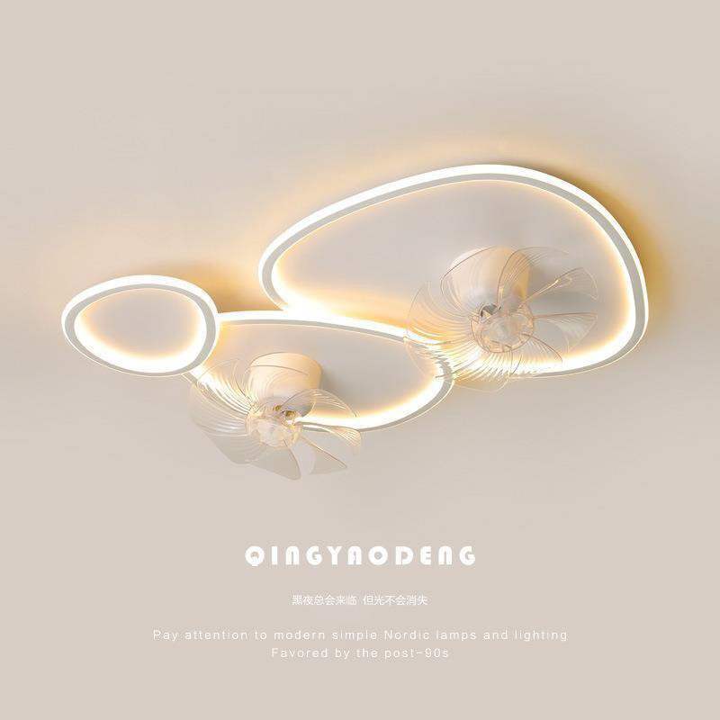 极简客厅吸顶灯现代简约可摇头风扇灯创意设计电扇一体卧室全光谱