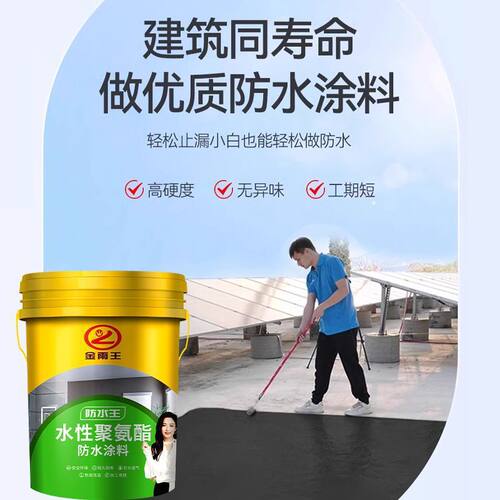金雨王屋顶防水补漏材料彩楼顶裂缝防漏胶水性聚氨酯涂料外墙钢