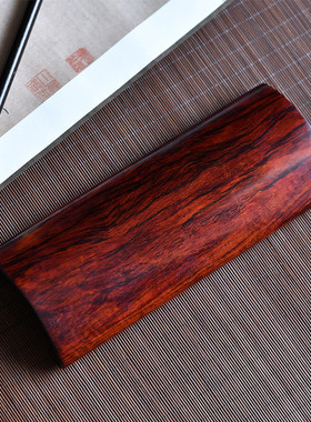 热销印度小叶紫檀卷书臂搁书法腕枕批发紫檀木笔搁用品戈文房臂