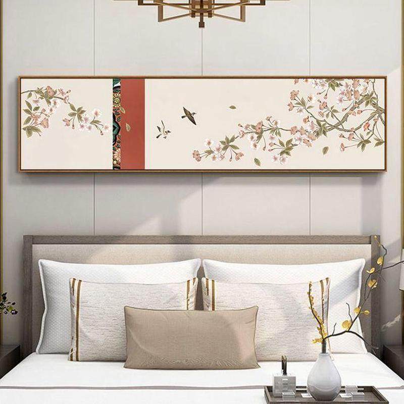 新中式卧室床头装饰画中国风花鸟横幅客厅挂画民宿酒店宾馆壁画,办公设备/耗材/相关服务,3D打印机配件,淘宝优惠券,粉丝福利购,淘宝优惠卷