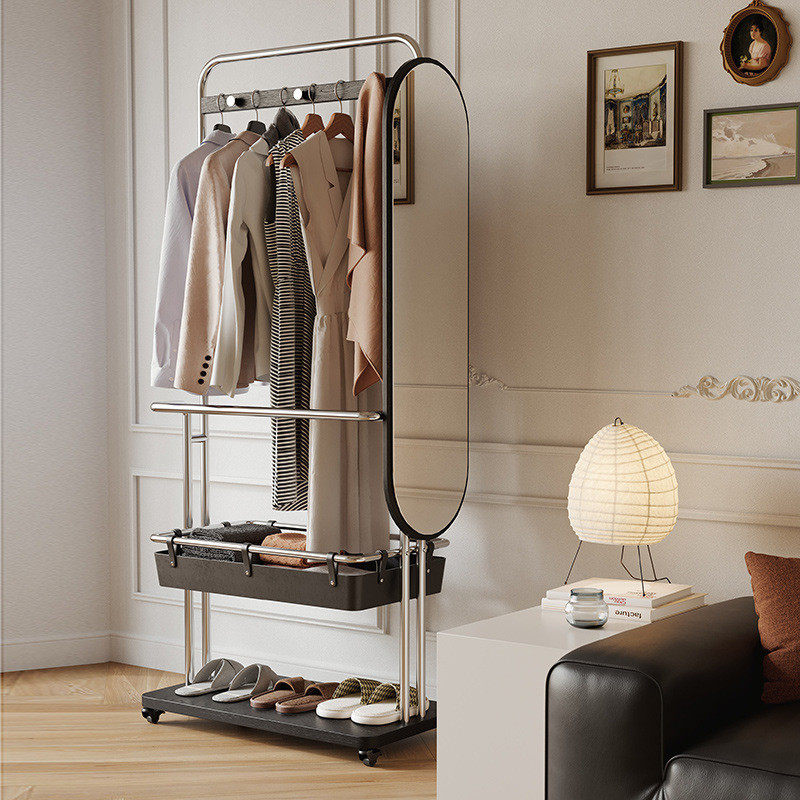 衣帽架带穿衣镜子轻奢卧室落地挂衣架一体不锈钢衣服收纳中古衣架,农机/农具/农膜,播种栽苗器/地膜机,淘宝优惠券,粉丝福利购,淘宝优惠卷