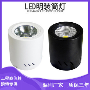 安装 吊链式 led大功率筒灯 筒灯 户外走廊雨棚灯30W40W50W60W明装