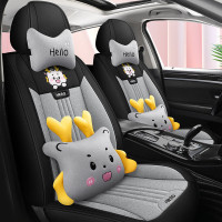 汽車坐墊亞麻全包大眾高爾夫?qū)殎硭衮v朗逸凌渡探歌四季適用座椅套