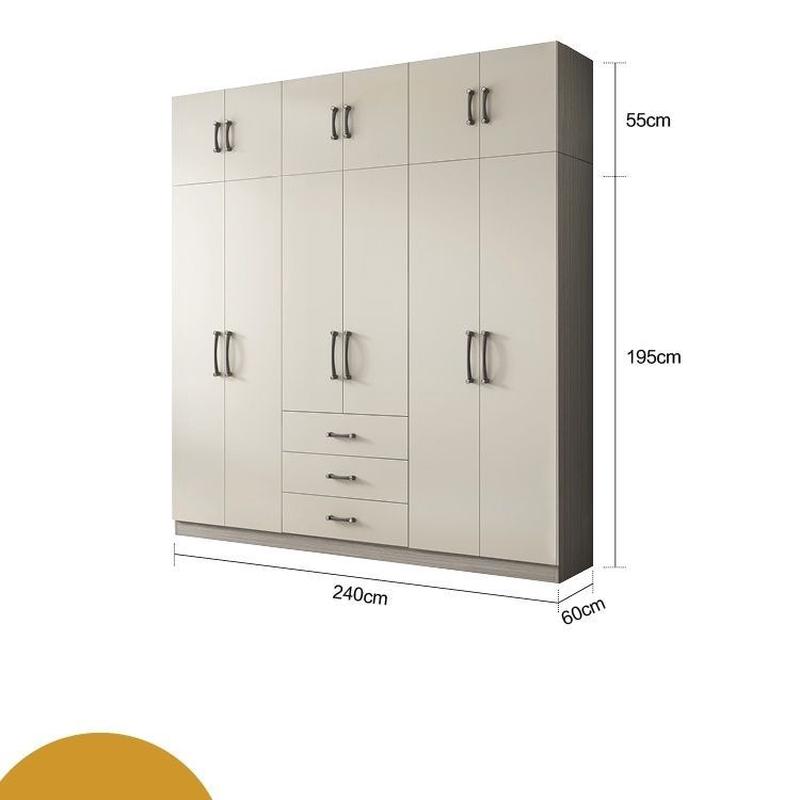 实木轻奢松板对开门衣柜卧室简约欧家用大衣橱储物收纳生态板新款