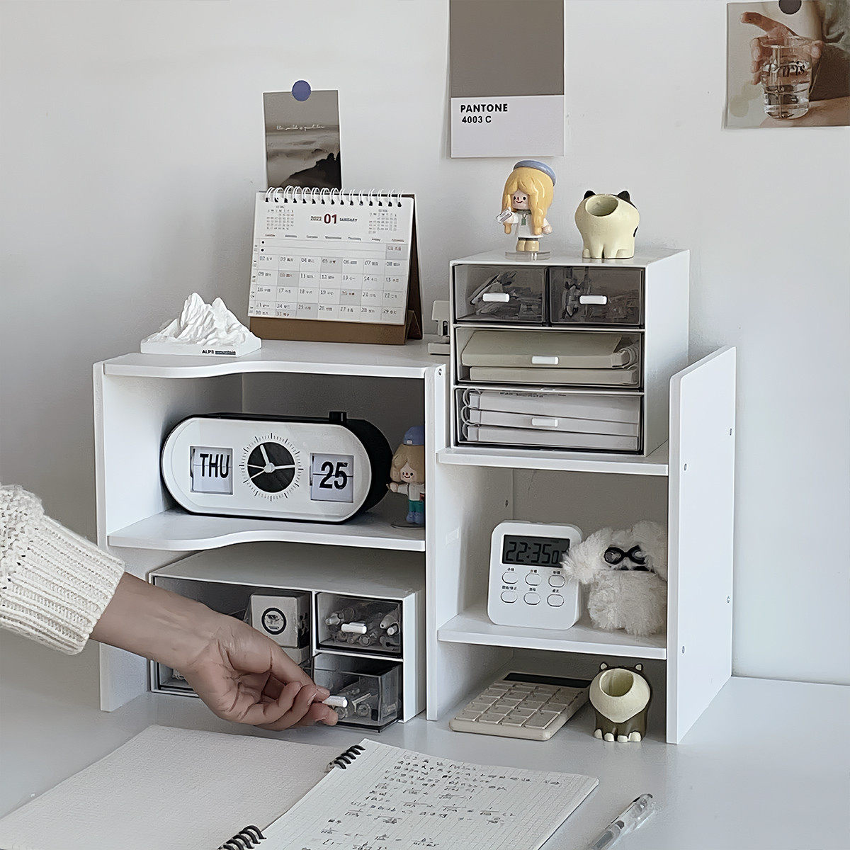 桌面置物架办公室宿舍木质增高架书桌书架学生斜插笔筒文具收纳架,收纳整理,书桌收纳置物架,淘宝优惠券,粉丝福利购,淘宝优惠卷