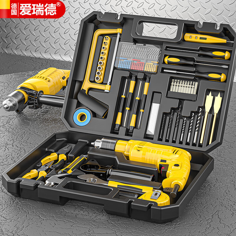 工厂直销家用冲击钻工具箱套装多功能维修包组合套装电动工具