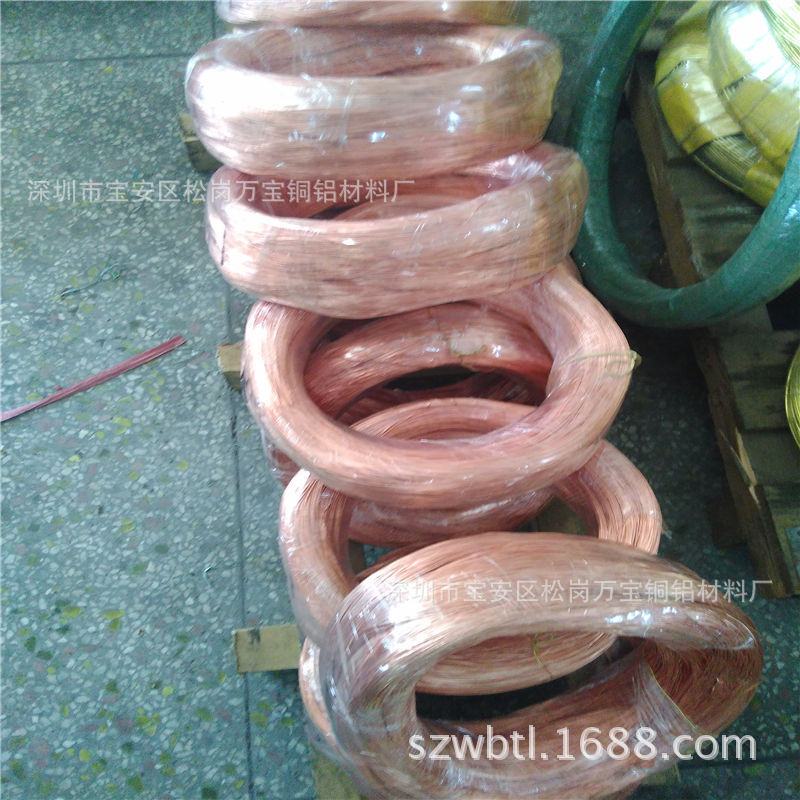 t2纯裸铜线c1100紫铜扁线丝铜线软半硬红全tu1无氧铜丝厂家