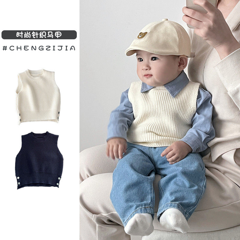 儿童小众精致洋气纯色马甲春秋季婴幼童男女宝宝,童装/婴儿装/亲子装,马甲,淘宝优惠券,粉丝福利购,淘宝优惠卷