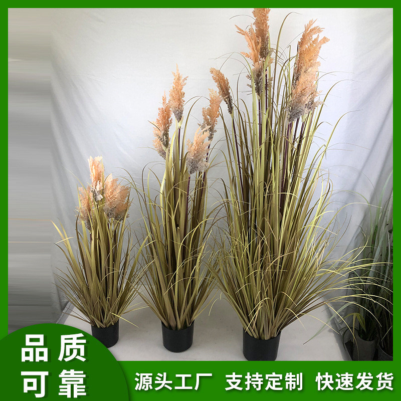 假花假树芦苇盆栽大型盆景家居装饰仿真绿植盆栽蒲苇树狗尾巴草