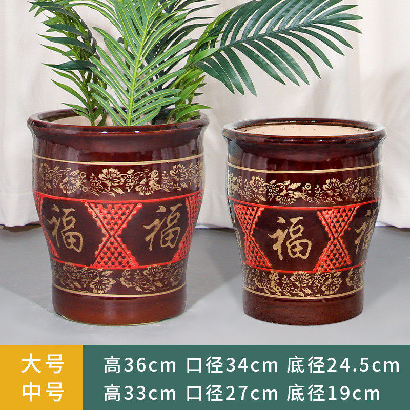 陶瓷花盆大号特大号盆大口径厂家直销高款绿植陶瓷新中式包邮