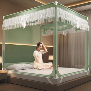 母婴级全防摔蚊帐三开门坐床式全包围底易安装蚊帐子家用蚊帐