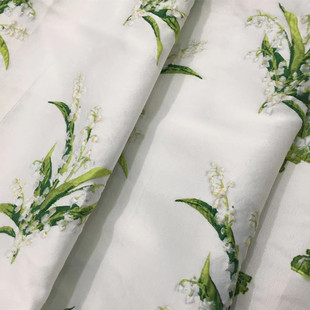 铃兰花浮雕提花布料小清新提花面料春夏服提花布料装箱包色织面料