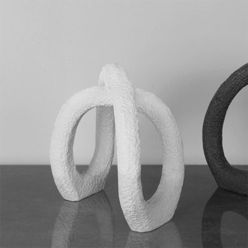 现代北欧几何线条缠绕摆件样板房软装售楼部茶几电视柜家居装饰品