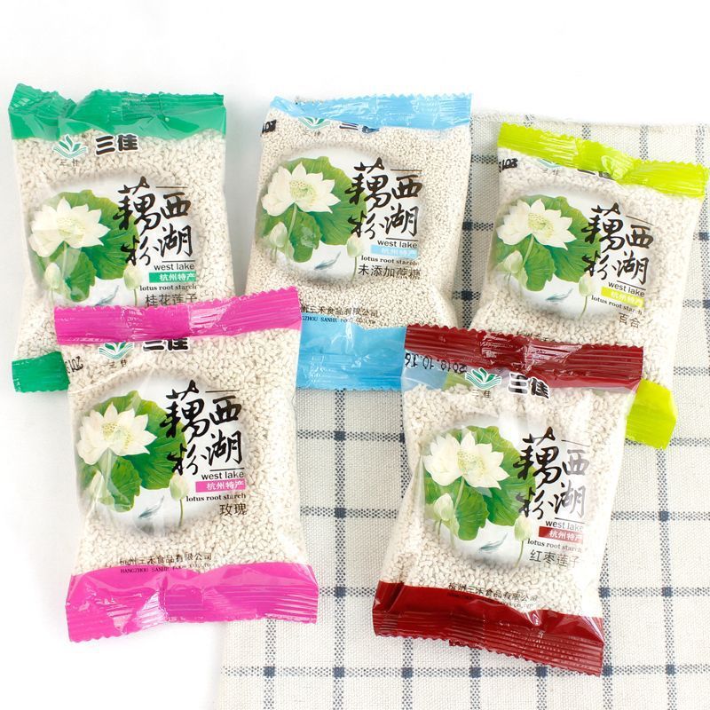 新货杭州特产西湖藕粉蔗糖冲饮早餐代餐食品无冬季红枣莲子