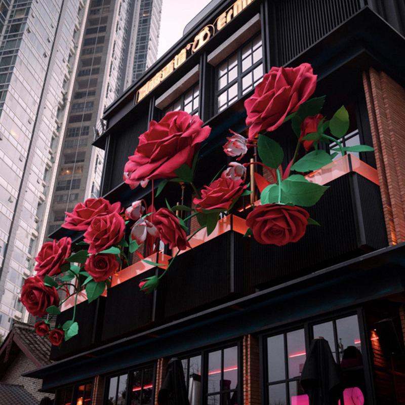 热销商场门头美陈用花大型活动求婚布置婚礼布置道具户外防水eva