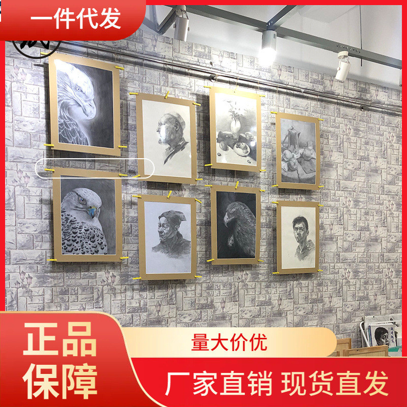 V45O8k美术作品展示框卡纸相框裱4开A4简易画框学生绘画装裱纸框