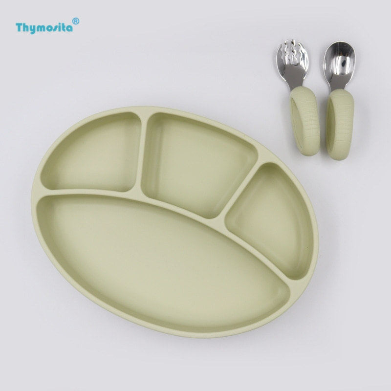 儿童硅胶吸盘分格餐盘316不锈钢短柄叉勺 宝宝防摔自主进食餐具碗,婴童用品,儿童餐具,淘宝优惠券,粉丝福利购,淘宝优惠卷