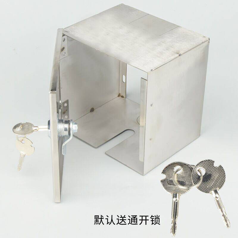 户外86型不锈钢电动车充电防雨保护罩带锁防盗电明装插座防水盒