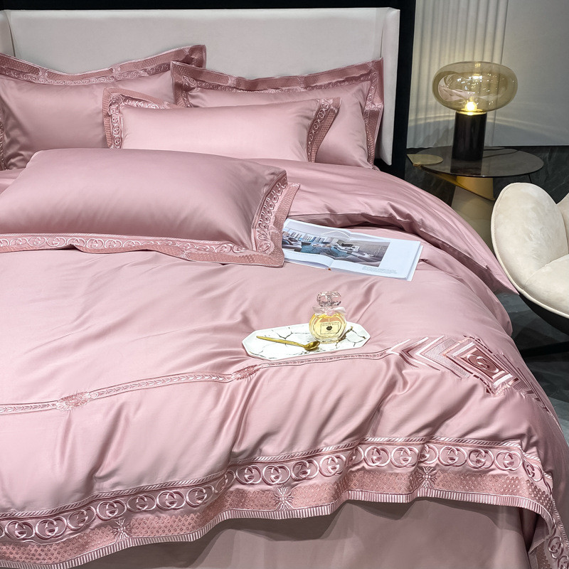 200支a类双股轻奢匹马棉四件套100全棉床单被套酒店裸睡床上用品