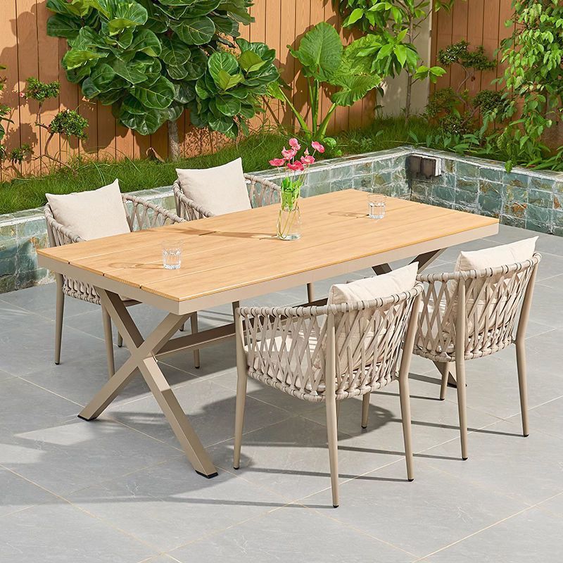 热销塑木户外桌椅别墅露天防水防晒藤椅藤编庭院花园露台室外休闲