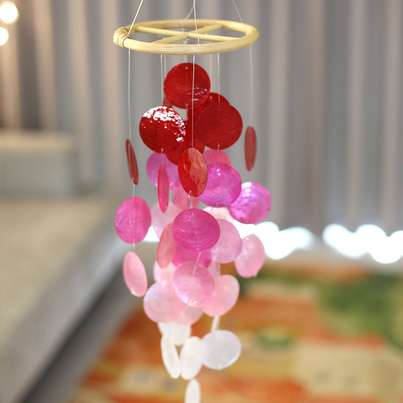 森系庭院贝壳ins风铃花园装饰品家居窗户彩虹色风铃装饰礼物挂件
